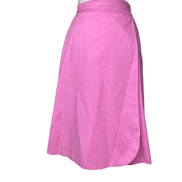 Vintage 70s wrap Skirt appliqué Sz Small Pink Shells Beach The Frog Pond - Picture 3 of 7